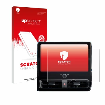 Parte frontale di una confezione del prodotto con il logo del marchio upscreen. Accanto è raffigurato il dispositivo Toyota Ya