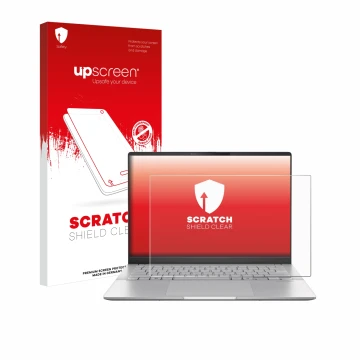Parte frontale di una confezione del prodotto con il logo del marchio upscreen. Accanto è raffigurato il dispositivo ASUS Vivo