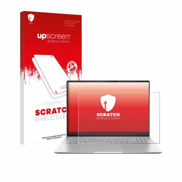 Parte frontale di una confezione del prodotto con il logo del marchio upscreen. Accanto è raffigurato il dispositivo ASUS Vivo