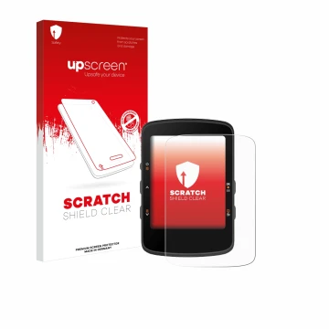 Parte frontale di una confezione del prodotto con il logo del marchio upscreen. Accanto è raffigurato il dispositivo Bryton Ri