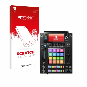Parte frontale di una confezione del prodotto con il logo del marchio upscreen. Accanto è raffigurato il dispositivo Pioneer D