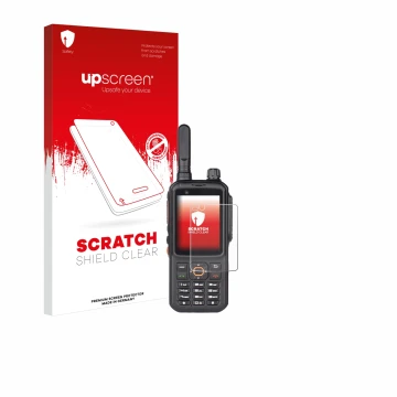 Parte frontale di una confezione del prodotto con il logo del marchio upscreen. Accanto è raffigurato il dispositivo Inrico T3