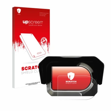 Parte frontale di una confezione del prodotto con il logo del marchio upscreen. Accanto è raffigurato il dispositivo Kymco CV3