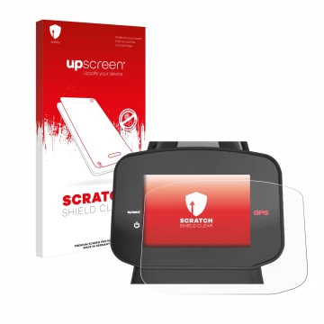Parte frontale di una confezione del prodotto con il logo del marchio upscreen. Accanto è raffigurato il dispositivo PowaKaddy