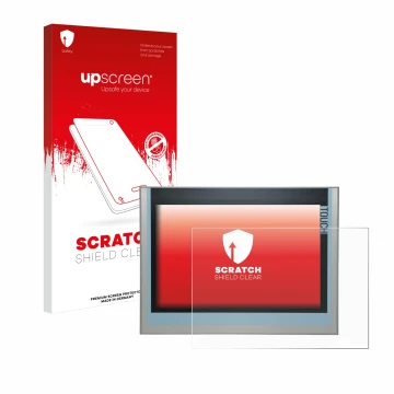 Parte frontale di una confezione del prodotto con il logo del marchio upscreen. Accanto è raffigurato il dispositivo Siemens S