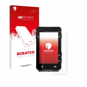 Parte frontale di una confezione del prodotto con il logo del marchio upscreen. Accanto è raffigurato il dispositivo iGPSPORT 