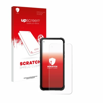 Parte frontale di una confezione del prodotto con il logo del marchio upscreen. Accanto è raffigurato il dispositivo Hammer Bl