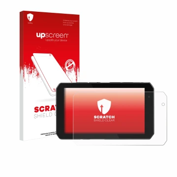 Parte frontale di una confezione del prodotto con il logo del marchio upscreen. Accanto è raffigurato il dispositivo Chigee AI