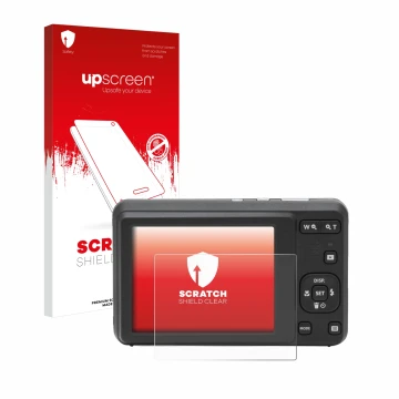 Parte frontale di una confezione del prodotto con il logo del marchio upscreen. Accanto è raffigurato il dispositivo Kodak Pix