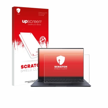 Parte frontale di una confezione del prodotto con il logo del marchio upscreen. Accanto è raffigurato il dispositivo ASUS ZenB