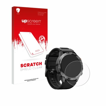 Parte frontale di una confezione del prodotto con il logo del marchio upscreen. Accanto è raffigurato il dispositivo Sanorum S
