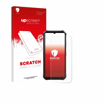 Parte frontale di una confezione del prodotto con il logo del marchio upscreen. Accanto è raffigurato il dispositivo Fossibot 