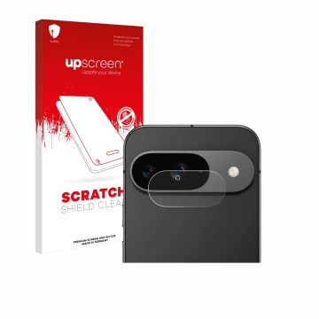 Parte frontale di una confezione del prodotto con il logo del marchio upscreen. Accanto è raffigurato il dispositivo Google Pi