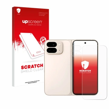 Parte frontale di una confezione del prodotto con il logo del marchio upscreen. Accanto è raffigurato il dispositivo Google Pi