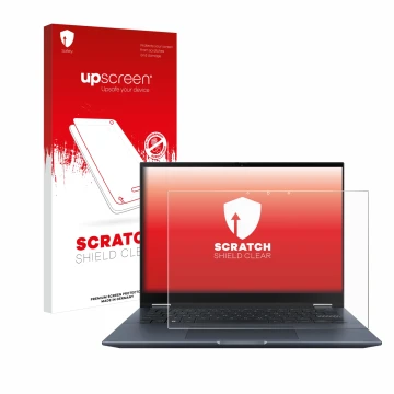 Parte frontale di una confezione del prodotto con il logo del marchio upscreen. Accanto è raffigurato il dispositivo ASUS Vivo