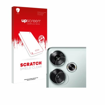 Parte frontale di una confezione del prodotto con il logo del marchio upscreen. Accanto è raffigurato il dispositivo Xiaomi Po