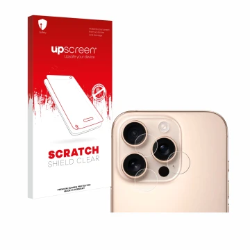 Parte frontale di una confezione del prodotto con il logo del marchio upscreen. Accanto è raffigurato il dispositivo Apple iPh