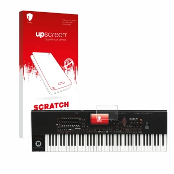 Parte frontale di una confezione del prodotto con il logo del marchio upscreen. Accanto è raffigurato il dispositivo KORG Pa4x