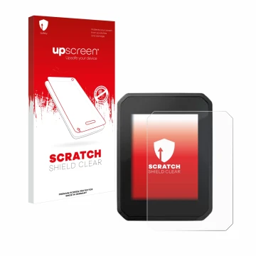 Parte frontale di una confezione del prodotto con il logo del marchio upscreen. Accanto è raffigurato il dispositivo FIT Displ