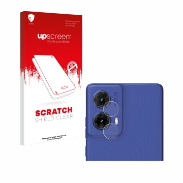 Parte frontale di una confezione del prodotto con il logo del marchio upscreen. Accanto è raffigurato il dispositivo Motorola 