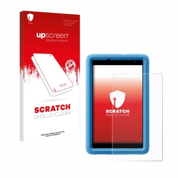 Parte frontale di una confezione del prodotto con il logo del marchio upscreen. Accanto è raffigurato il dispositivo Blackview