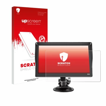 Parte frontale di una confezione del prodotto con il logo del marchio upscreen. Accanto è raffigurato il dispositivo Xgody X10