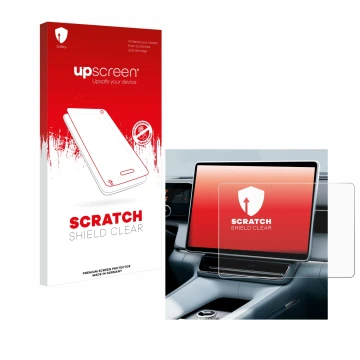 Parte frontale di una confezione del prodotto con il logo del marchio upscreen. Accanto è raffigurato il dispositivo Polestar 
