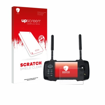 Parte frontale di una confezione del prodotto con il logo del marchio upscreen. Accanto è raffigurato il dispositivo Toslon XR