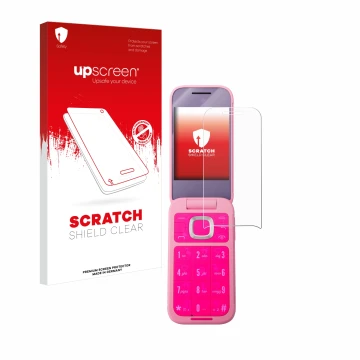 Parte frontale di una confezione del prodotto con il logo del marchio upscreen. Accanto è raffigurato il dispositivo HMD Barbi
