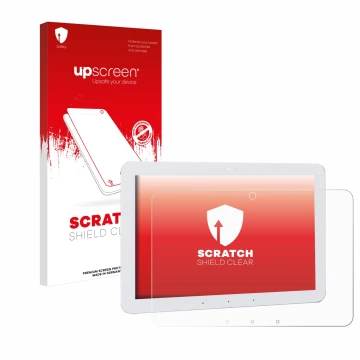 Parte frontale di una confezione del prodotto con il logo del marchio upscreen. Accanto è raffigurato il dispositivo Amazon Ec