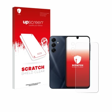 Parte frontale di una confezione del prodotto con il logo del marchio upscreen. Accanto è raffigurato il dispositivo Samsung G