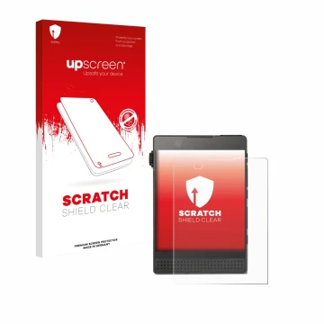 Parte frontale di una confezione del prodotto con il logo del marchio upscreen. Accanto è raffigurato il dispositivo Light Pho