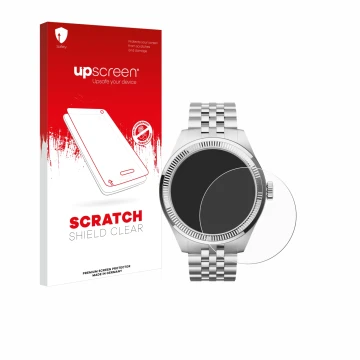 Parte frontale di una confezione del prodotto con il logo del marchio upscreen. Accanto è raffigurato il dispositivo Withings 