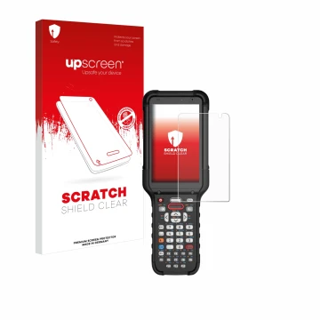 Parte frontale di una confezione del prodotto con il logo del marchio upscreen. Accanto è raffigurato il dispositivo Honeywell