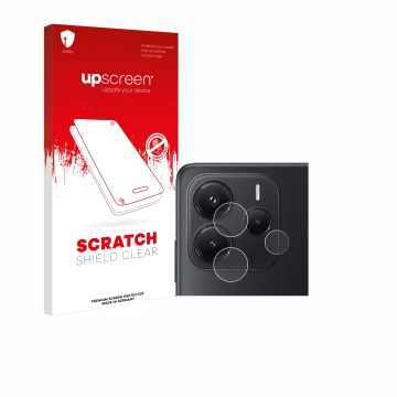 Parte frontale di una confezione del prodotto con il logo del marchio upscreen. Accanto è raffigurato il dispositivo Xiaomi Re