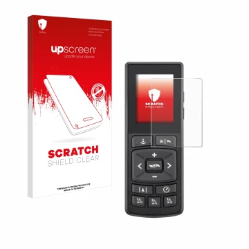 Parte frontale di una confezione del prodotto con il logo del marchio upscreen. Accanto è raffigurato il dispositivo Minn Kota