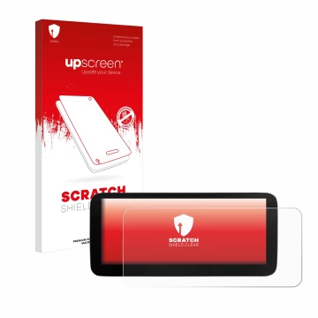 Parte frontale di una confezione del prodotto con il logo del marchio upscreen. Accanto è raffigurato il dispositivo Xtrons B0