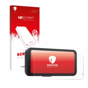 Parte frontale di una confezione del prodotto con il logo del marchio upscreen. Accanto è raffigurato il dispositivo Volam RC1