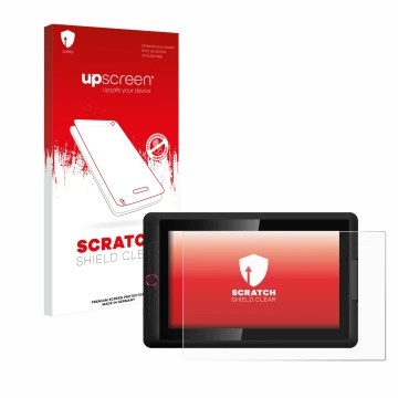 Parte frontale di una confezione del prodotto con il logo del marchio upscreen. Accanto è raffigurato il dispositivo XP-Pen Ar