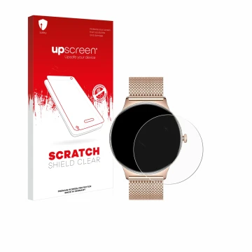 Parte frontale di una confezione del prodotto con il logo del marchio upscreen. Accanto è raffigurato il dispositivo LIGE FV12
