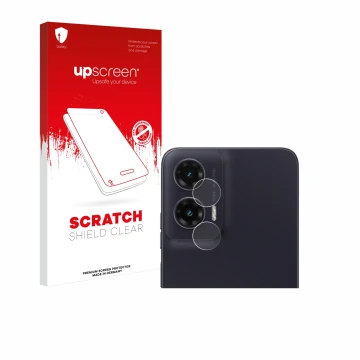 Parte frontale di una confezione del prodotto con il logo del marchio upscreen. Accanto è raffigurato il dispositivo Motorola 