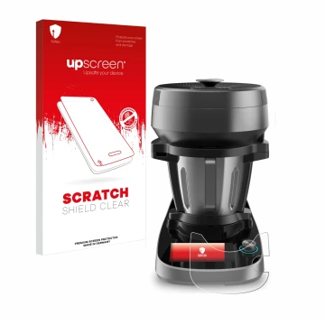 Parte frontale di una confezione del prodotto con il logo del marchio upscreen. Accanto è raffigurato il dispositivo Cecotec M