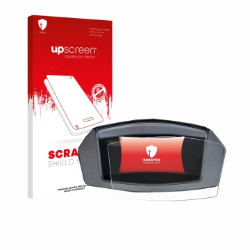 Parte frontale di una confezione del prodotto con il logo del marchio upscreen. Accanto è raffigurato il dispositivo Yamaha NM