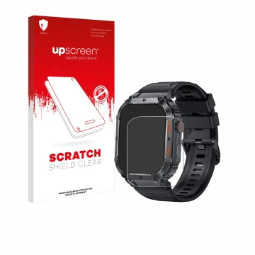 Parte frontale di una confezione del prodotto con il logo del marchio upscreen. Accanto è raffigurato il dispositivo bedee Sma