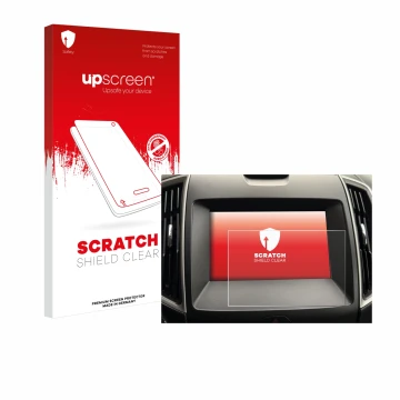 Parte frontale di una confezione del prodotto con il logo del marchio upscreen. Accanto è raffigurato il dispositivo Ford Gala