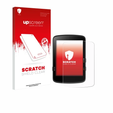 Parte frontale di una confezione del prodotto con il logo del marchio upscreen. Accanto è raffigurato il dispositivo Bryton Ri