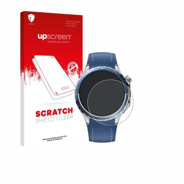 Parte frontale di una confezione del prodotto con il logo del marchio upscreen. Accanto è raffigurato il dispositivo Oppo Watc