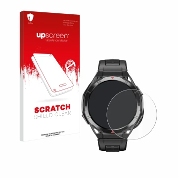 Parte frontale di una confezione del prodotto con il logo del marchio upscreen. Accanto è raffigurato il dispositivo Oukitel B