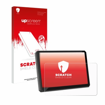 Parte frontale di una confezione del prodotto con il logo del marchio upscreen. Accanto è raffigurato il dispositivo Carpuride