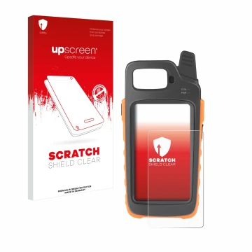 Parte frontale di una confezione del prodotto con il logo del marchio upscreen. Accanto è raffigurato il dispositivo Xhorse Ke